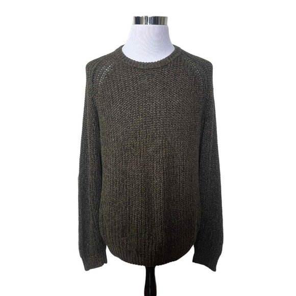 Woolrich John Rich & Bros. Sweaters - Woolrich John Rich & Bros. Mens Loden Chunky Knit Crew Neck Sweater Size Medium